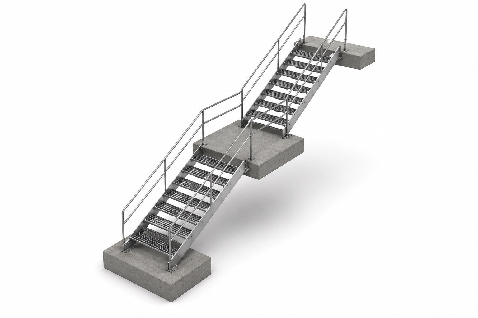 3D model of an industrial steel access stair